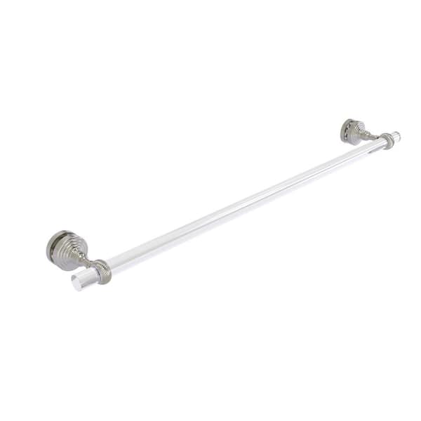 Allied Brass Pacific Grove Collection 30 in. Over-the-door Single Towel Bar in Satin Nickel with Twisted Accents