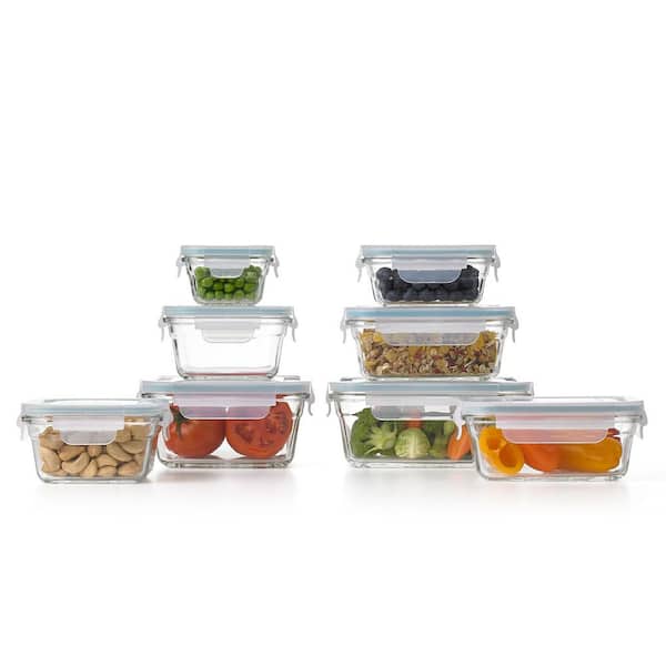 Glasslock Microwave and Dishwasher Safe Tempered Glass Food Storage  Containers with Locking Lids for Storing Leftovers and Meal Prep, 16 Piece  Set