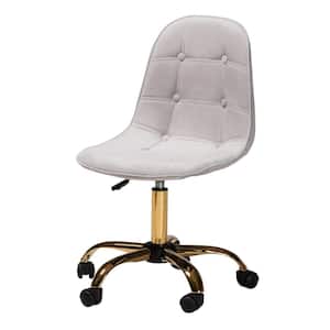 Kabira Grey and Gold Velvet Fabric Seat Task Chair