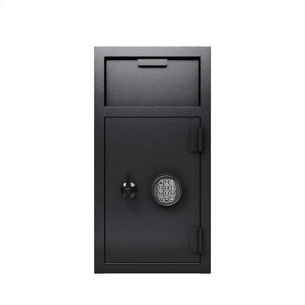 3 cu. ft. Carbon Steel Fire-Resistant Drop Safe with Electronic Lock, Inner Cabinet and Deposit Slot in Black