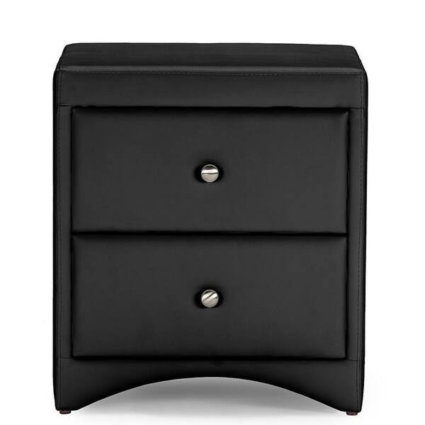 Baxton Studio Dorian 2Drawer Black Nightstand 288626202HD The Home