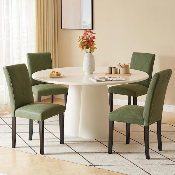 VECELO Dining Chairs Set of 6 Green Modern PU Leather and VECELO Dining Chairs Set of 6 Green Modern PU Leather and