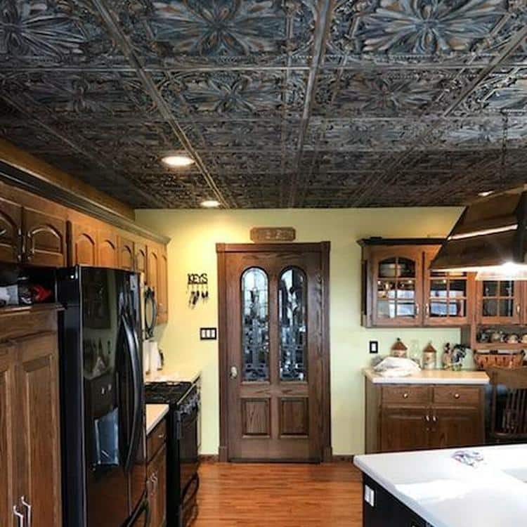 Milan 24'' x 24'' Reclaimed Tin Textured PVC Ceiling Tile