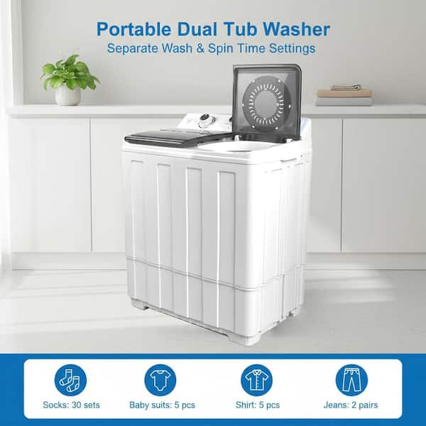 Elexnux 1.5 cu. ft Top Load Washer in Black with Separate Wash and