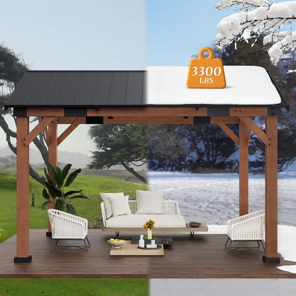 Norwood 12x10 Cedar and Steel Outdoor Gazebo