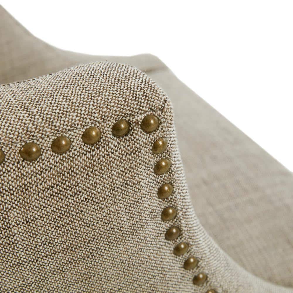 Grey Multi Tweed Swivel Counter Stool with Walnut Wood Legs