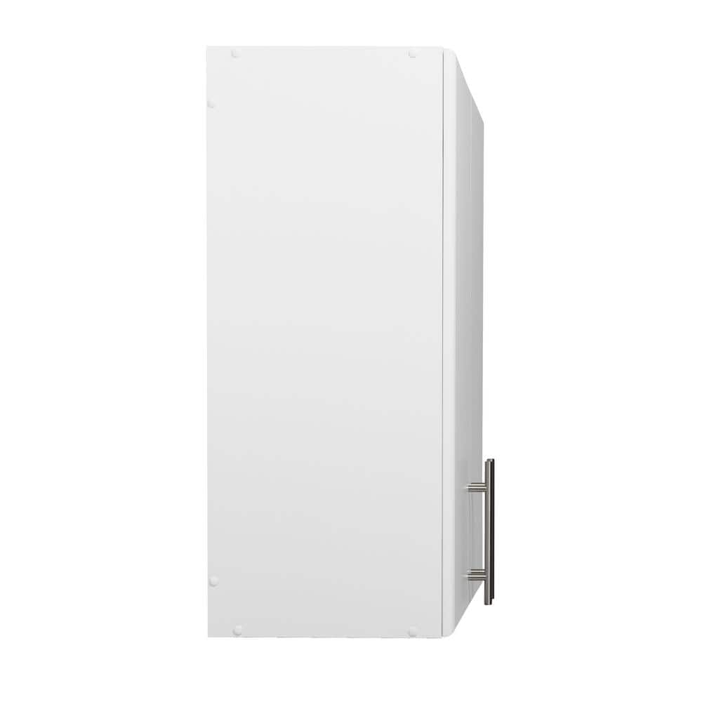 White Composite Wall Cabinet with Adjustable Shelving