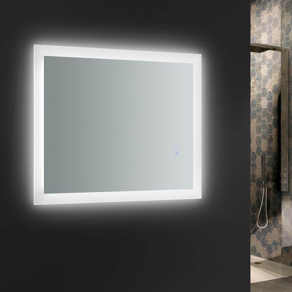 Sleek Halo 24"x30" Frameless LED Bathroom Vanity Mirror with Defogger