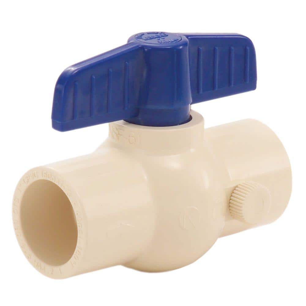 LEGEND VALVE 1/2 in. CPVC Drainable Socket Ball Valve-S-606 - The Home ...