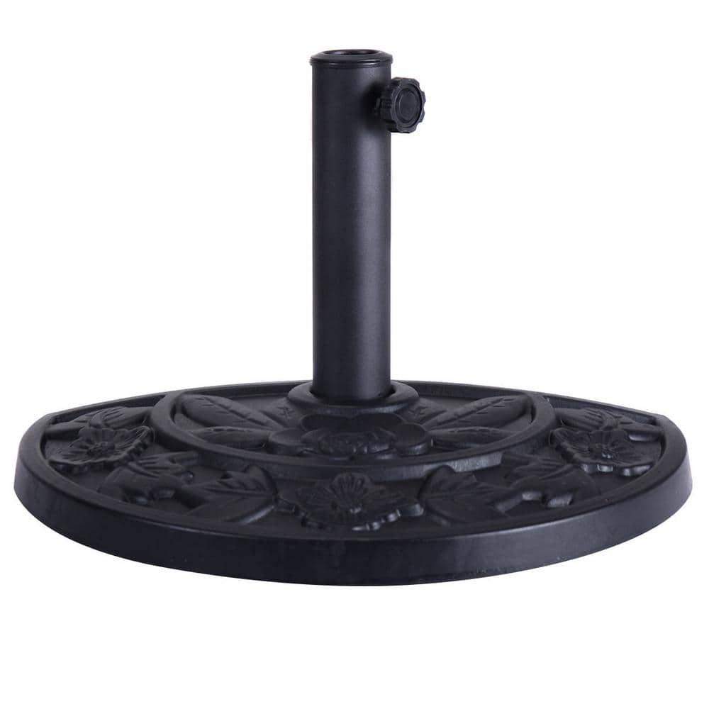 20 lbs. Resin Half Round Patio Umbrella Base in Black