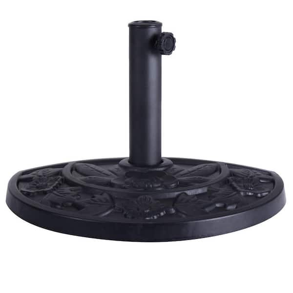 Unbranded 20 lbs. Resin Half Round Patio Umbrella Base in Black