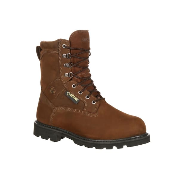 ROCKY Men s Ranger Gore Tex Waterproof 9 inch Lace Up Work Boots Steel Toe Brown 9.5 M FQ0006223 The Home Depot