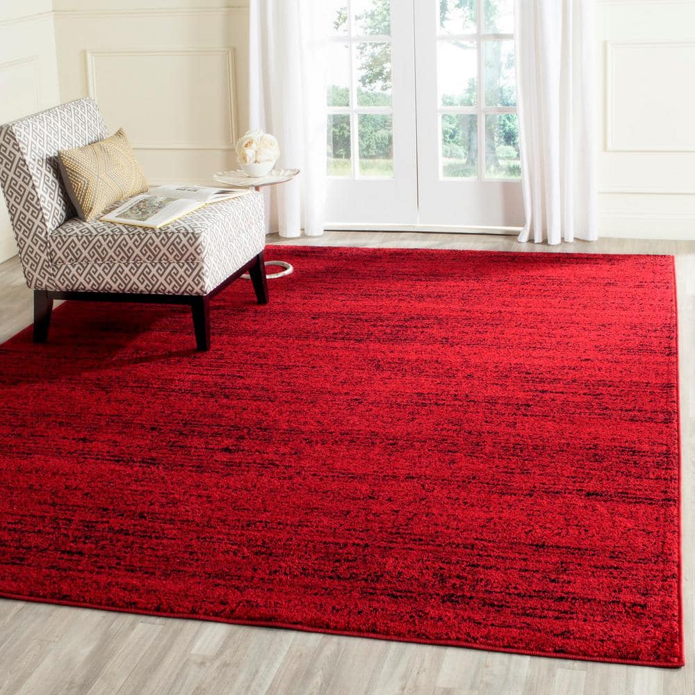 Adirondack Red and Black 8' x 10' Synthetic Rectangular Area Rug