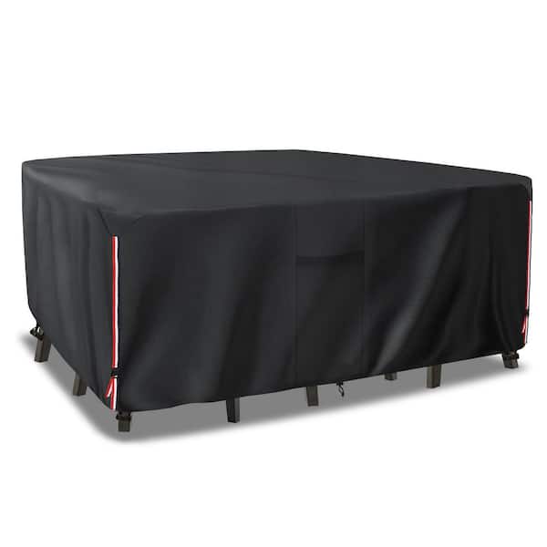 111L x 74W x 28H Black Heavy Duty Waterproof Patio Furniture Cover for Sectional Sofa Sets
