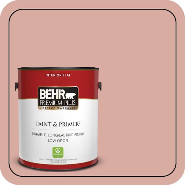 BEHR PREMIUM PLUS 1 gal. #T17-06 Everythings Rosy Flat Low Odor Interior Paint & Primer