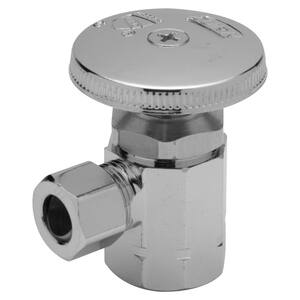 3/8 in. O.D. Angle Stop Valve with Compression-to-Compression Fitting