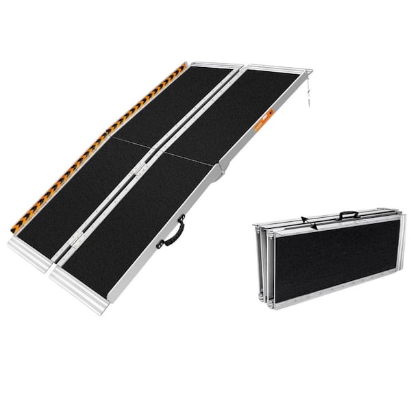 5 ft. Ramp for Wheelchair for Home Steps, 800 lb. Load Capacity Anti-Slip Aluminum Portable Folding Handicap Ramp