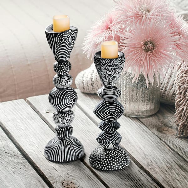 Design Toscano Tribal Funk Contemporary Candle Holder Set of two QL9655