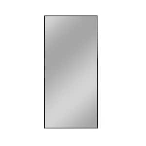 34 in. W x 71 in. H Rectangular Framed Wall Bathroom Vanity Mirror in Black