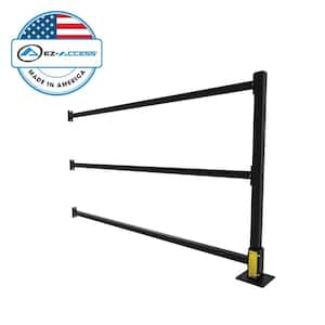 RAILWAY Black Powder Coated Aluminum Modular Handrail Kit Post with 5 ft. Handrails and Barrier