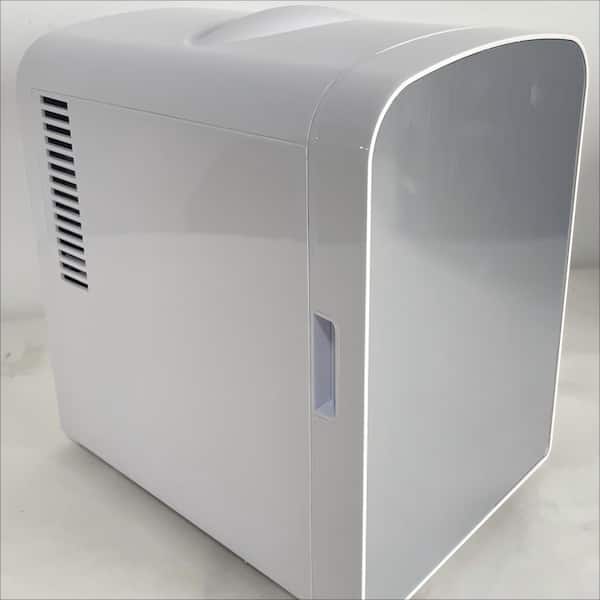 7.09 in. 0.15 cu. ft. Mini Refrigerator, 6 Can Electric Plug in Cooler & Warmer suit for Dinks & Makeup in White