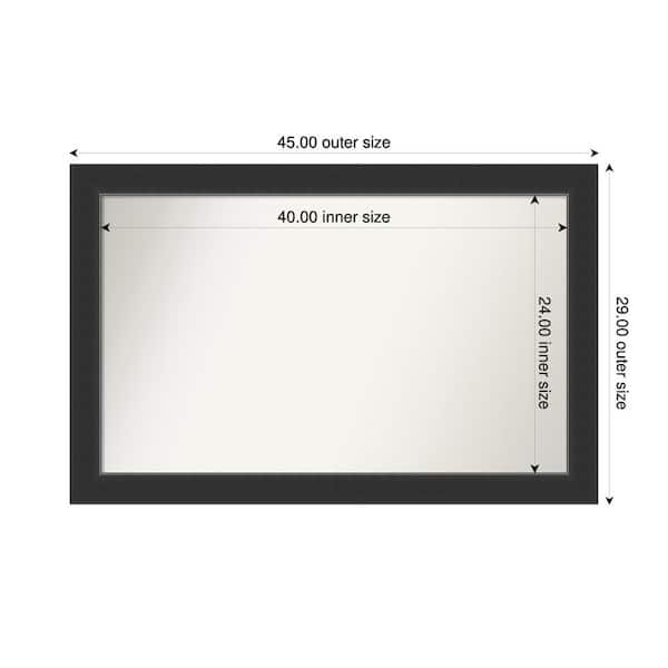 Corvino Black 45 in. x 29 in. Custom Non-Beveled Wood Framed Bathroom Vanity Wall Mirror