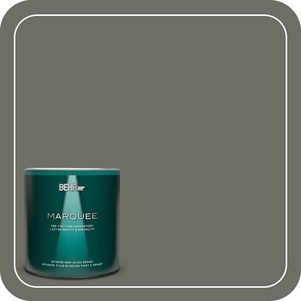 BEHR MARQUEE 1 qt. #N380-6 Bonsai Trunk One-Coat Hide Semi-Gloss Enamel Interior Paint & Primer