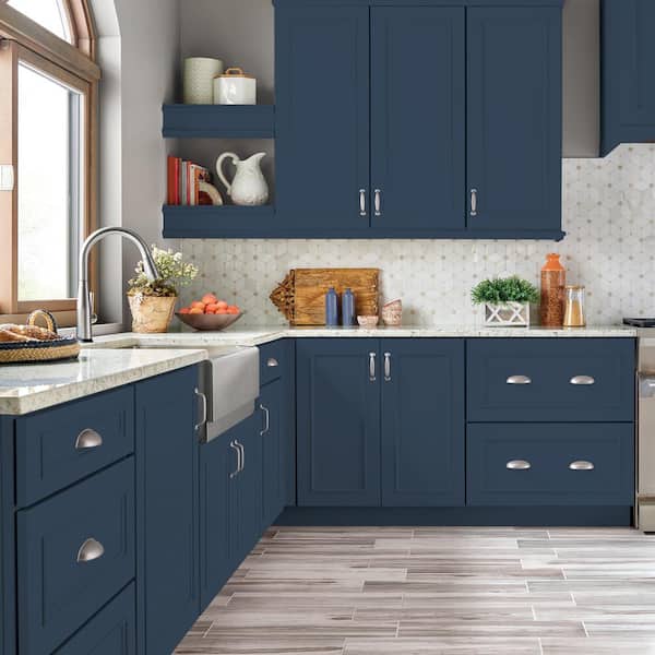 1 gal. #MQ5-54 Compass Blue Satin Enamel Interior/Exterior Cabinet, Door & Trim Paint