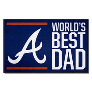 Atlanta Braves World's Best Dad Navy 1.5 ft. x 2.5 ft. Starter Area Rug