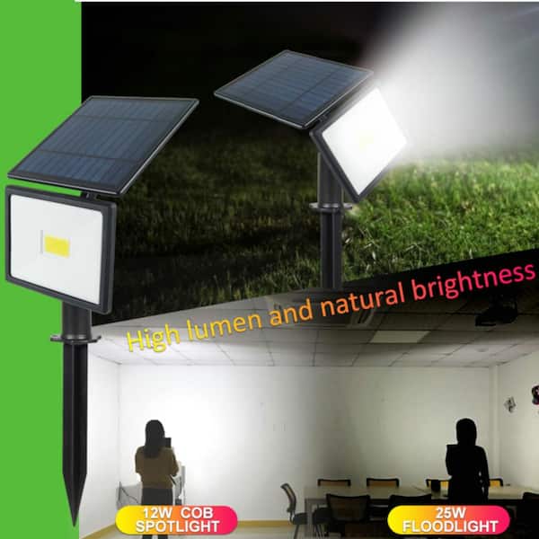 Black Led Spotlight With 500 Lumens, Brightest Solar Spotlight Home Depot