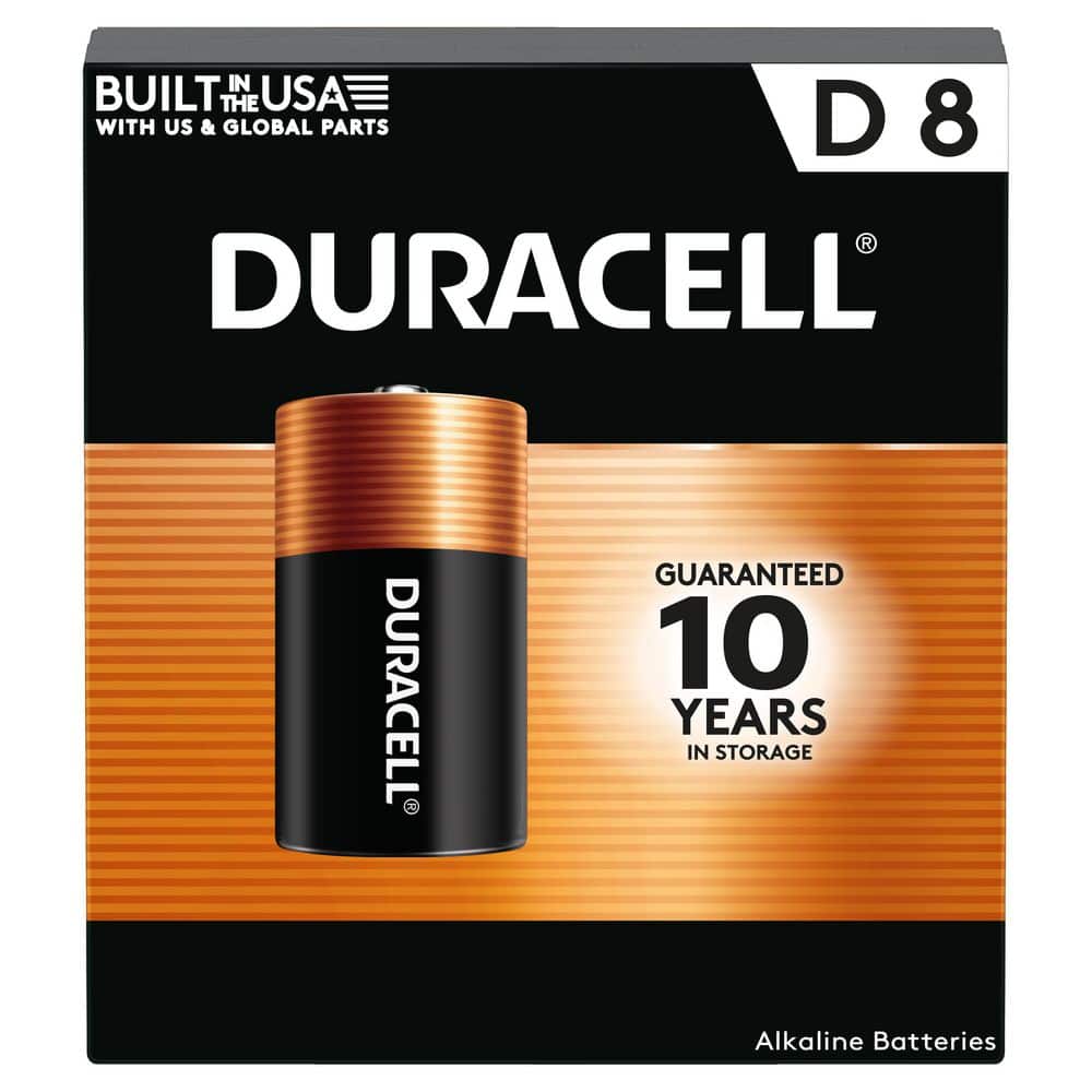 Duracell Coppertop D Alkaline Battery for Consumer Electronics (8-Pack)