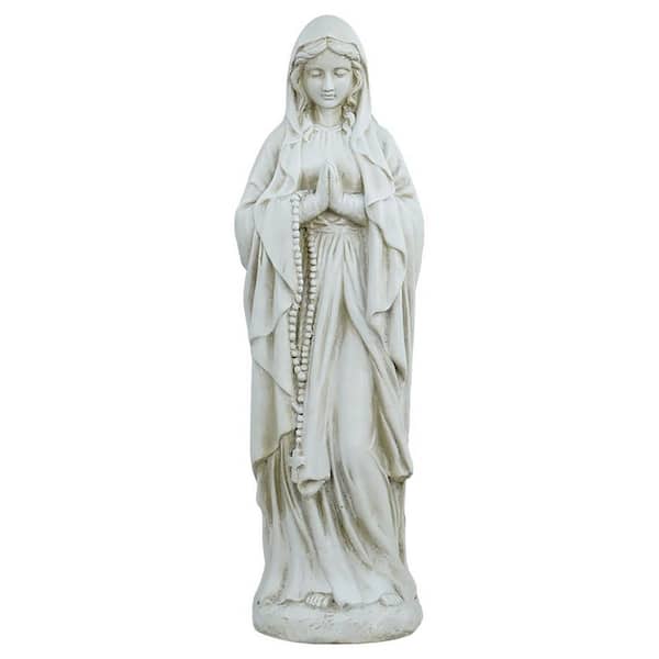 30 in. Gray Fiberglass Praying Madonna Statue