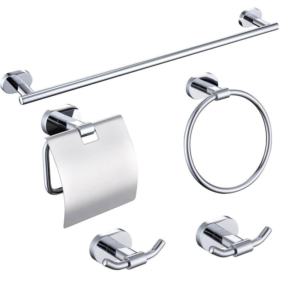 ruiling Wall Mounted 5 Piece Bath Hardware Set with Towel Bar Hand
