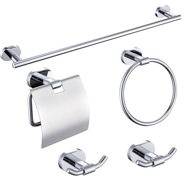 Buito 5-Piece Bath Hardware Set Included Towel Bar, Towel Ring, Toilet