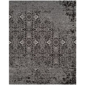 Classic Vintage Silver/Brown 8 ft. x 10 ft. Floral Area Rug