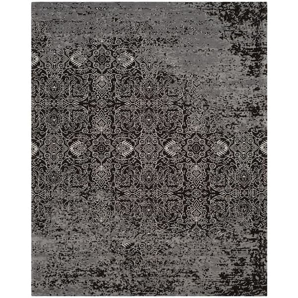 SAFAVIEH Classic Vintage Silver/Brown 8 ft. x 10 ft. Floral Area Rug