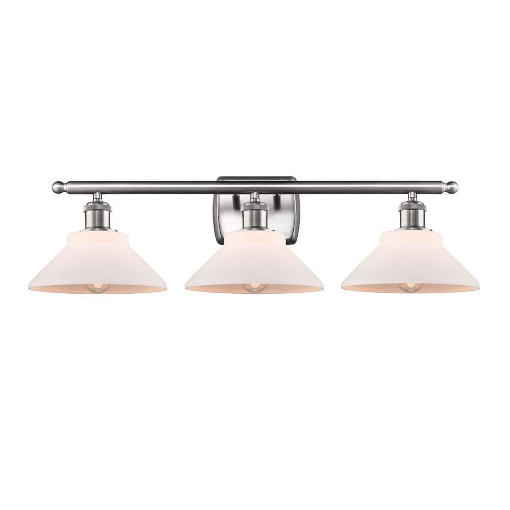 Orwell 26 in. 3-Light Brushed Satin Nickel Vanity Light with Glass Shade price history on PriceWatchPro