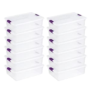 32 qt. Clear View Latch Lid Stackable Storage Container (12-Pack)