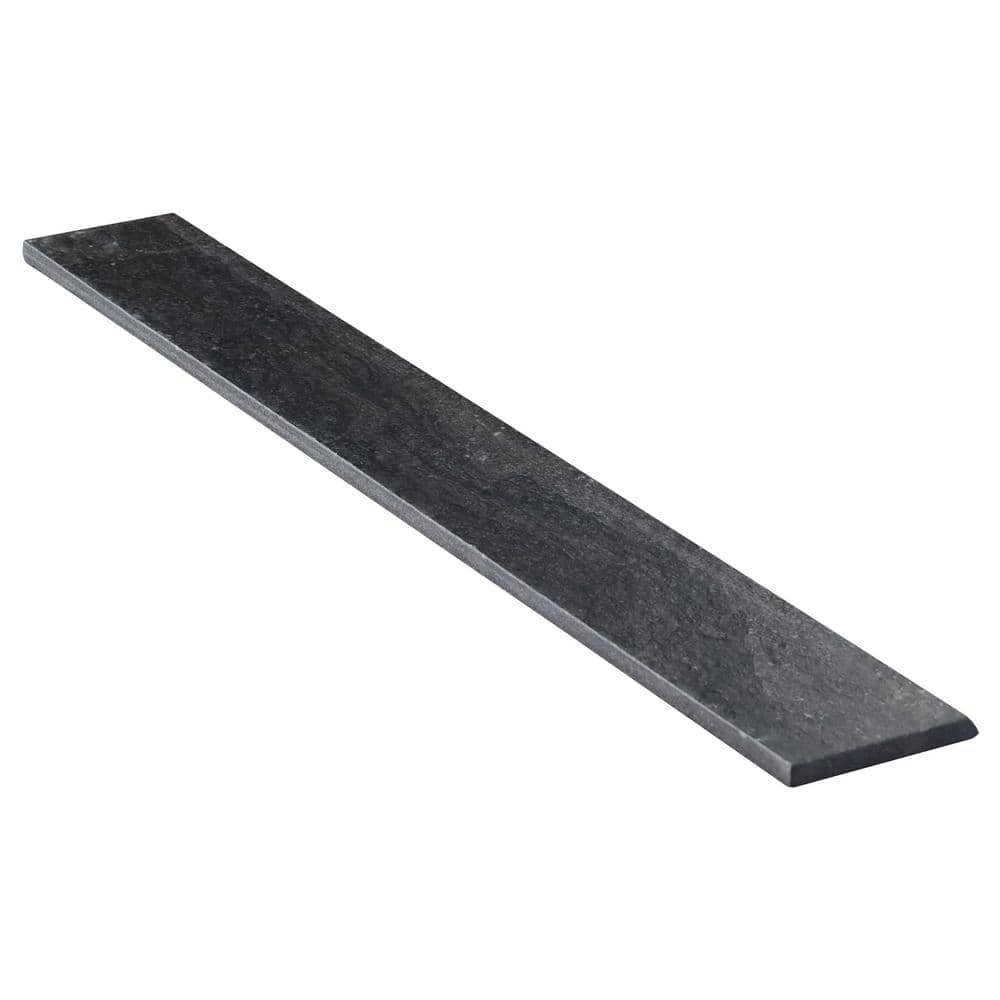 District Black Matte Porcelain Rectangular Bullnose Trim