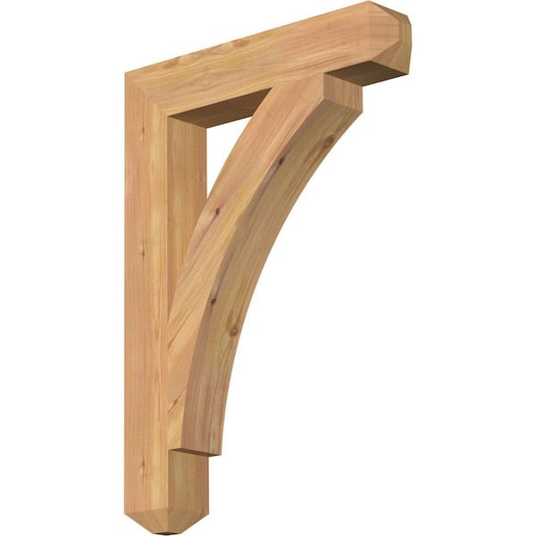 Ekena Millwork 3.5 in. x 28 in. x 20 in. Western Red Cedar Thorton Craftsman Smooth Bracket