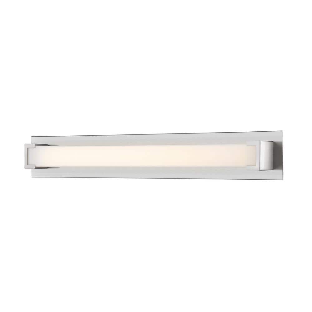 Elara 38.6 in. 1-Light Brushed Nickel Integrated LED Shaded Vanity Light wi