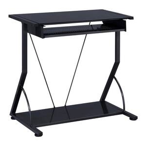 30 in. Rectangular Black Computer Desk with Keyboard Tray
