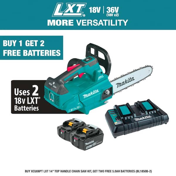 LXT 14 in. 18V X2 (36V) Lithium-Ion Brushless Battery Top Handle Chain Saw Kit (5.0Ah)
