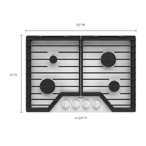 30 in. 4-Burners Recessed Gas Cooktop in White with SpeedHeat Burner