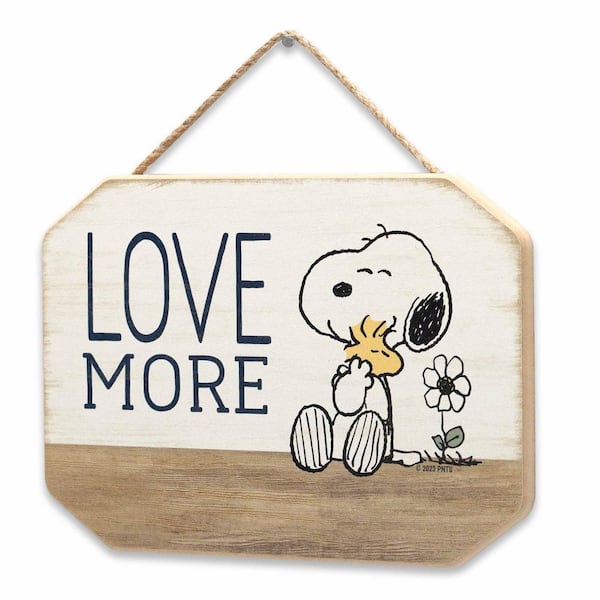 Peanuts 6 In White Snoopy Hugging Woodstock Love More Colorblocked Hanging Wood Wall Decor 90219336 The