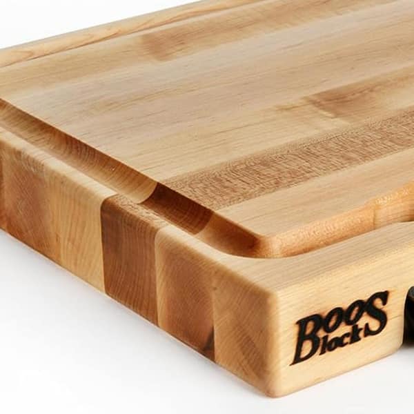 Maple Newton Prep Master Cutting Board With Juice Groove & Stainless Pan  (Prep Master Series) - John Boos & Co