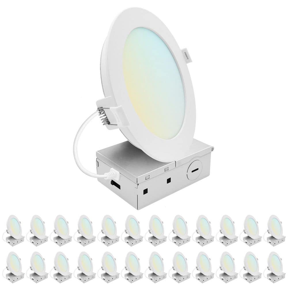 6 In. Integrated LED Recessed Light, Mini Panel Light, 5CCT, 1400LM, 15W, 100° Beam, Dimmable, ETL Listed 24 Pack price history on PriceWatchPro