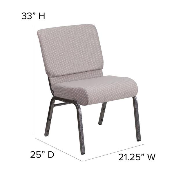 Carnegy Avenue Fabric Stackable Church Chair in Gray CGA-FD-190129