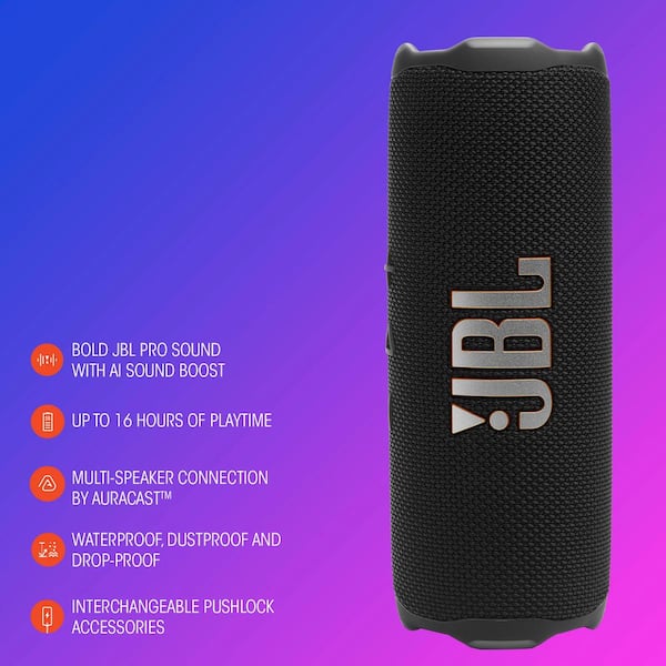 JBL Flip 7-BT Speaker-Black JBLFLIP7BLKAM - The Home Depot