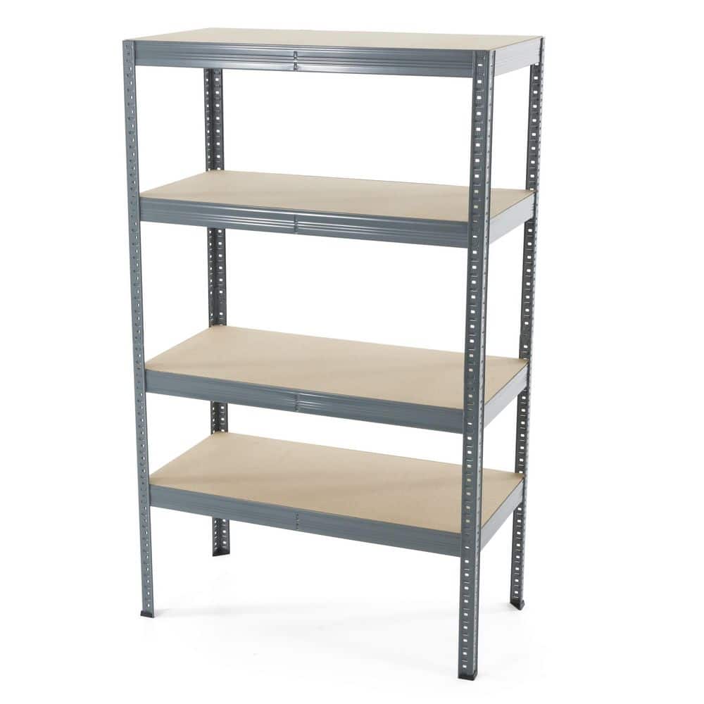 Gray 36x60" 4-Tier Adjustable Steel Storage Shelving Unit